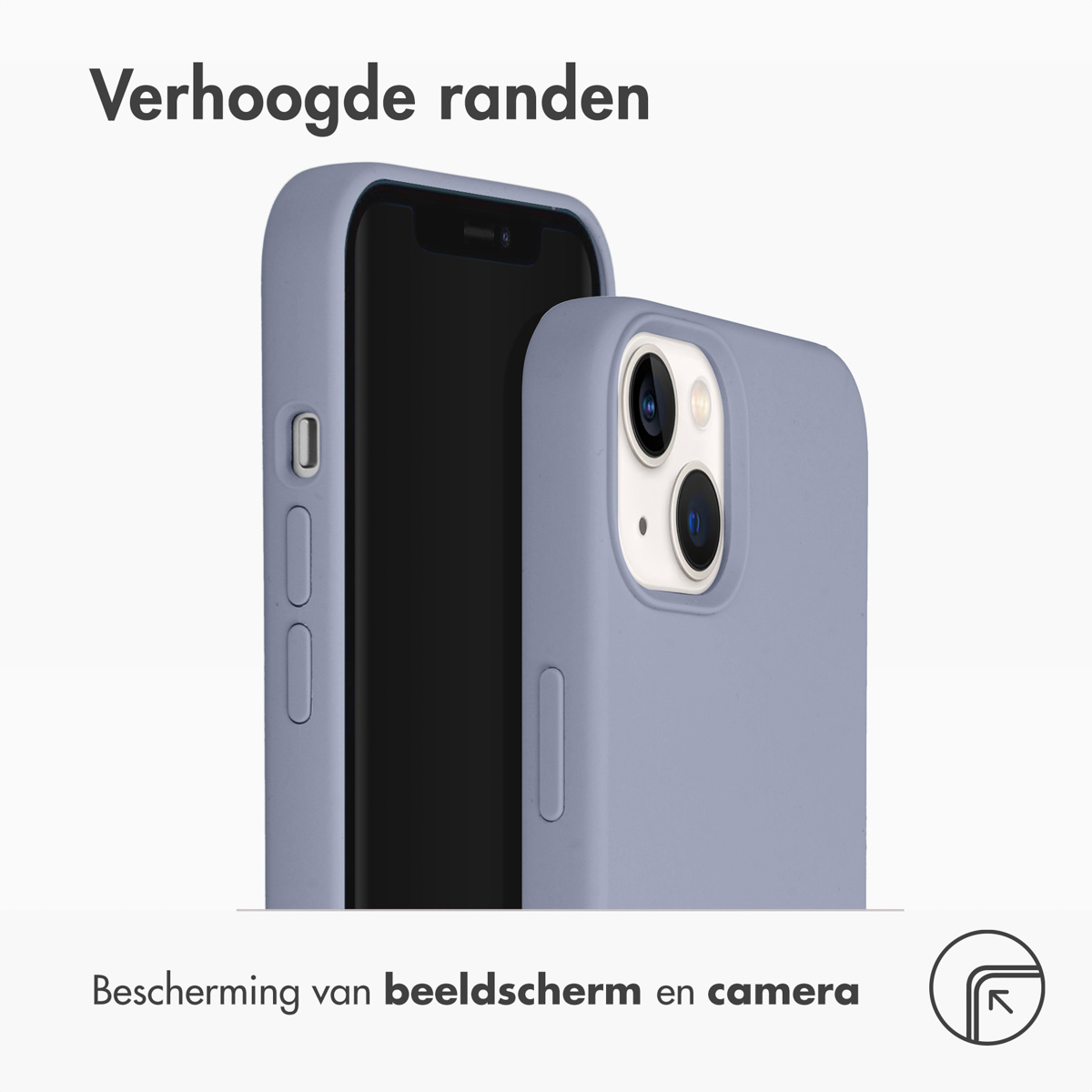 Accezz Liquid Silicone Backcover Apple iPhone 14 / 13 - Lavender Gray - Afbeelding 10