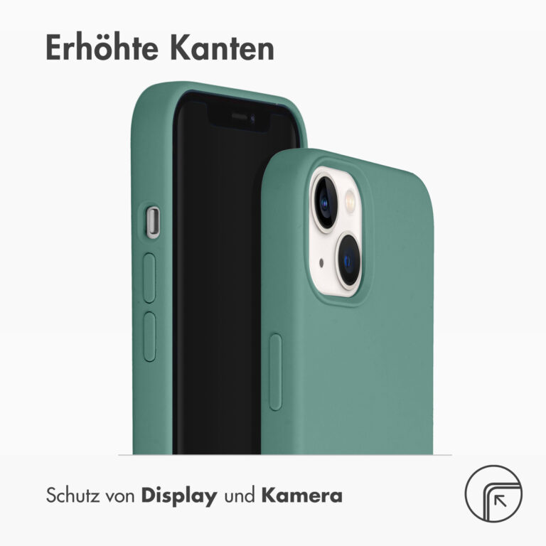 Accezz Liquid Silicone Backcover Apple iPhone 13 - Donkergroen - Afbeelding 9