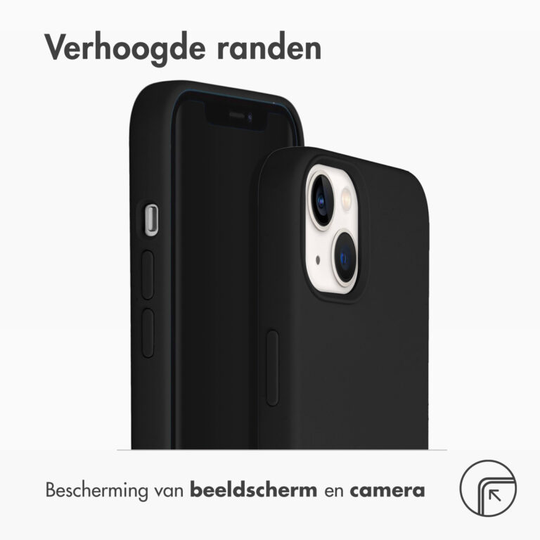 Accezz Liquid Silicone Backcover Apple iPhone 13 - Zwart - Afbeelding 3