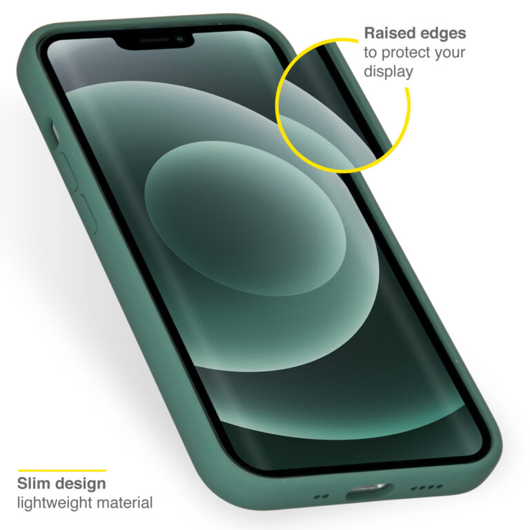 Accezz Liquid Silicone Backcover Apple iPhone 13 Mini - Donkergroen - Afbeelding 3
