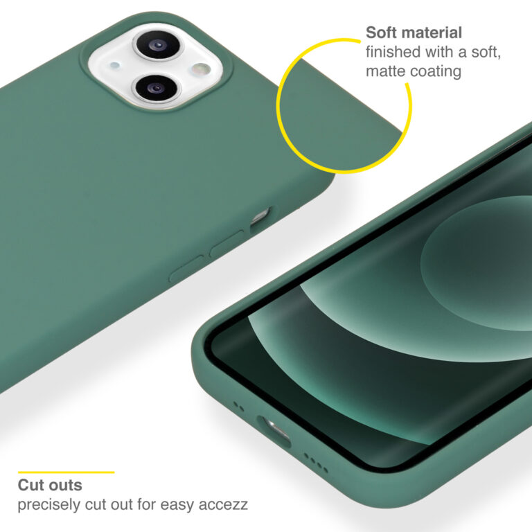 Accezz Liquid Silicone Backcover Apple iPhone 13 Mini - Donkergroen - Afbeelding 2