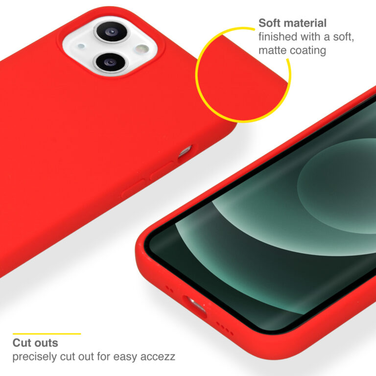 Accezz Liquid Silicone Backcover Apple iPhone 13 Mini - Rood - Afbeelding 2