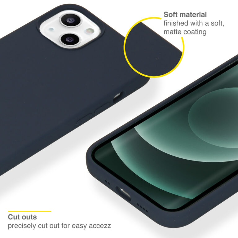 Accezz Liquid Silicone Backcover Apple iPhone 13 Mini - Donkerblauw - Afbeelding 2
