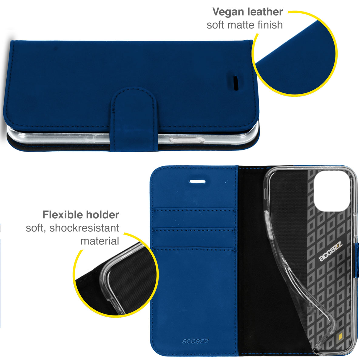 Accezz Wallet Softcase Bookcase Apple iPhone 13 Pro - Donkerblauw - Afbeelding 2