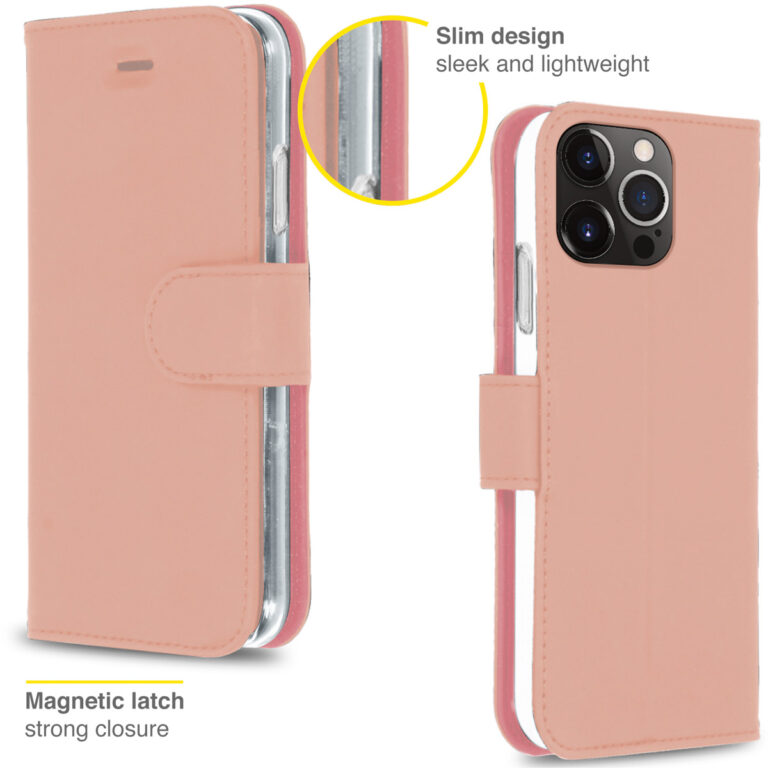 Accezz Wallet Softcase Bookcase Apple iPhone 13 Pro - Rosé Goud - Afbeelding 3