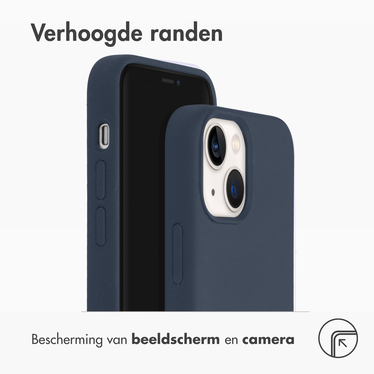 Accezz Liquid Silicone Backcover met MagSafe Apple iPhone 13 Mini - Donkerblauw - Afbeelding 2