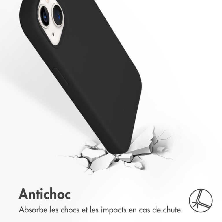 Accezz Liquid Silicone Backcover met MagSafe Apple iPhone 13 - Zwart - Afbeelding 5