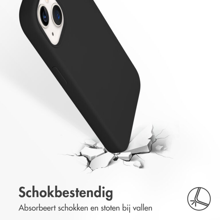 Accezz Liquid Silicone Backcover met MagSafe Apple iPhone 13 - Zwart - Afbeelding 3