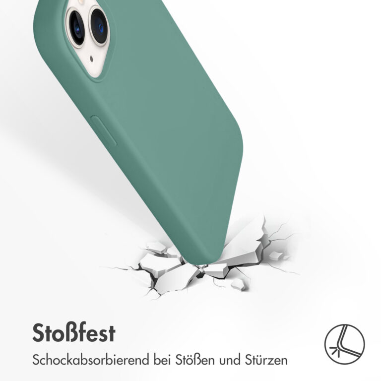 Accezz Liquid Silicone Backcover met MagSafe Apple iPhone 13 - Donkergroen - Afbeelding 7
