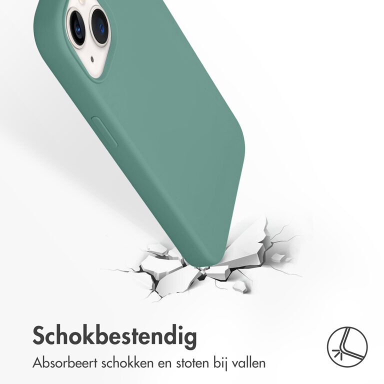Accezz Liquid Silicone Backcover met MagSafe Apple iPhone 13 - Donkergroen - Afbeelding 3