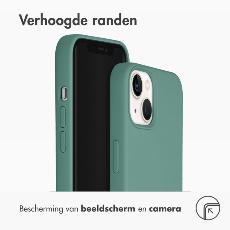Accezz Liquid Silicone Backcover met MagSafe Apple iPhone 13 - Donkergroen - Afbeelding 2