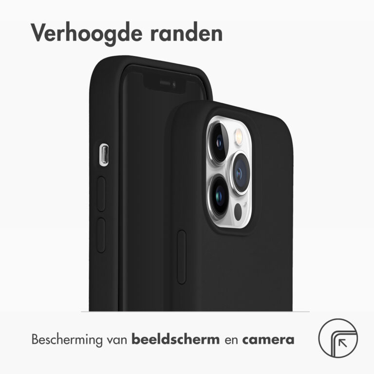 Accezz Liquid Silicone Backcover met MagSafe Apple iPhone 13 Pro - Black - Afbeelding 2