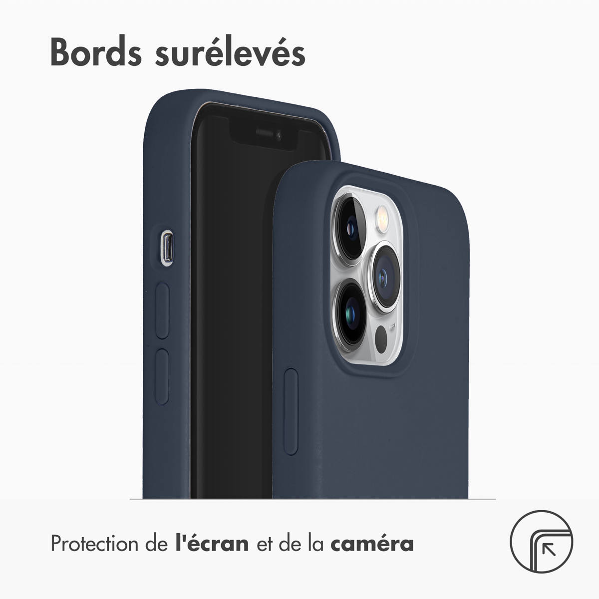 Accezz Liquid Silicone Backcover met MagSafe Apple iPhone 13 Pro - Donkerblauw - Afbeelding 4