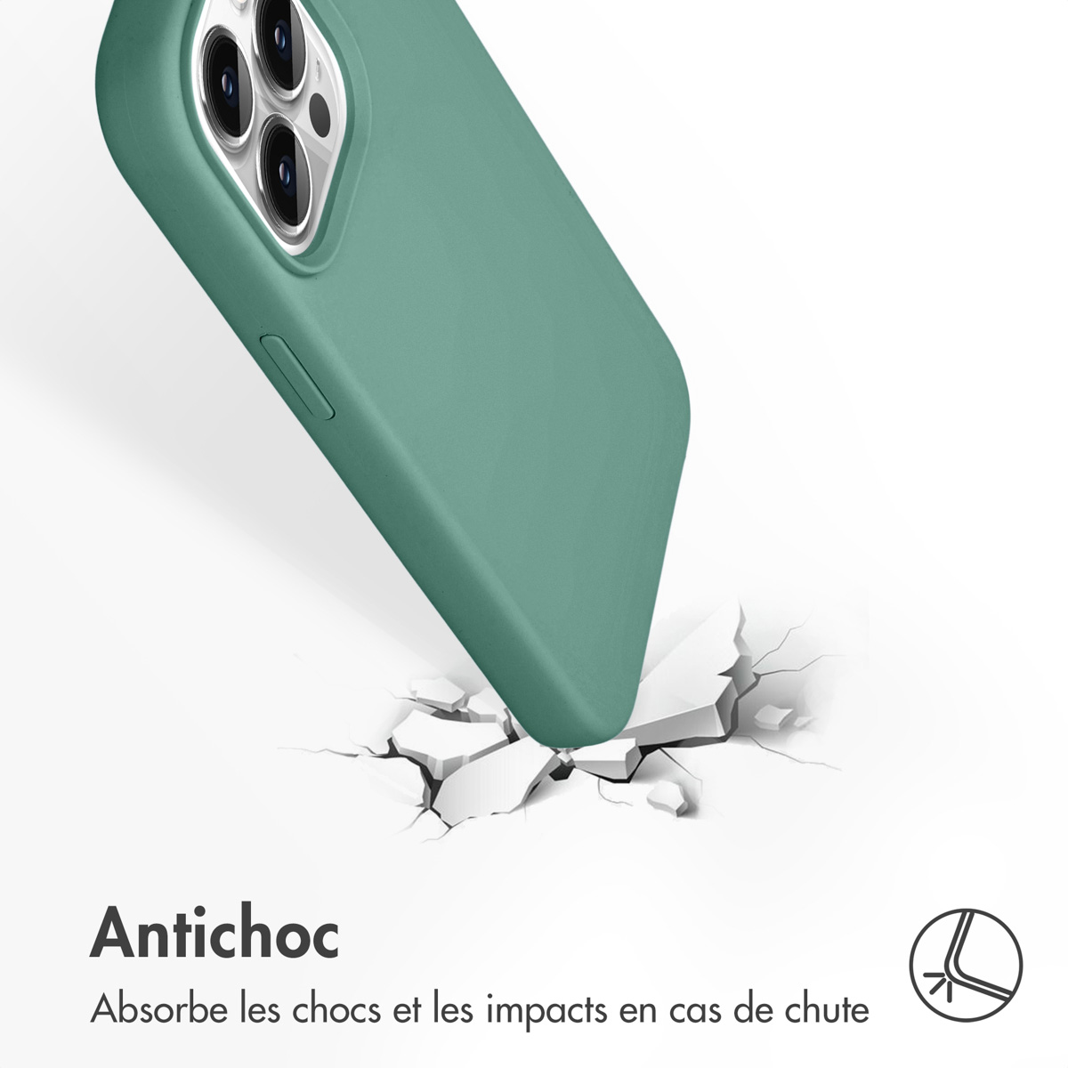 Accezz Liquid Silicone Backcover met MagSafe Apple iPhone 13 Pro - Donkergroen - Afbeelding 5