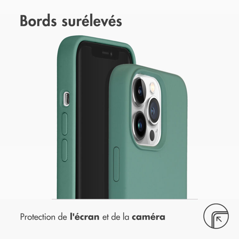 Accezz Liquid Silicone Backcover met MagSafe Apple iPhone 13 Pro - Donkergroen - Afbeelding 4