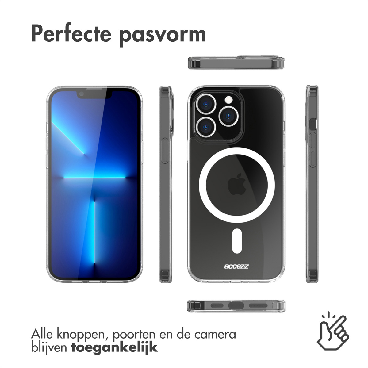 Accezz Clear Backcover met MagSafe Apple iPhone 13 Pro Max - Transparant - Afbeelding 4