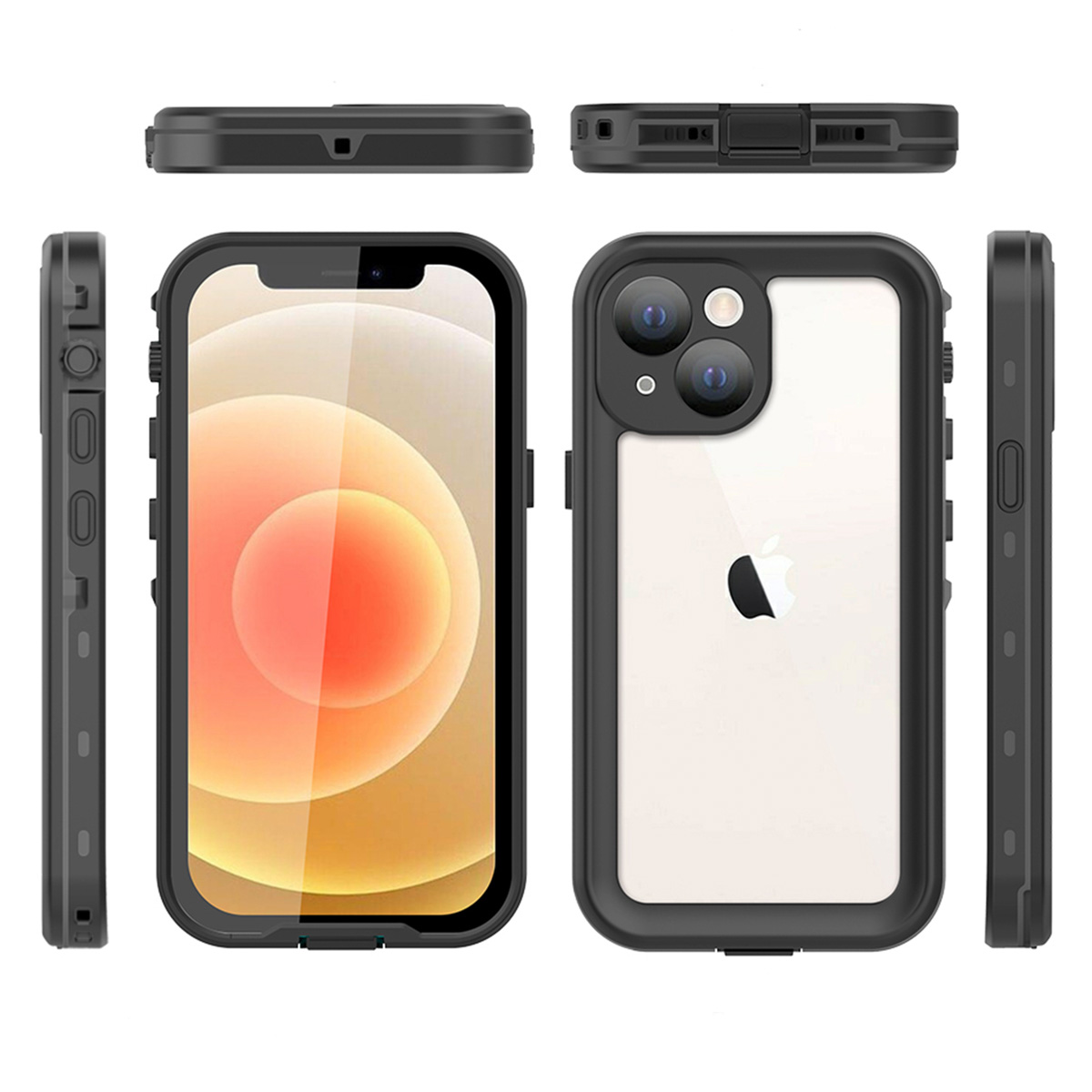 Redpepper Dot Plus Waterproof Backcover Apple iPhone 13 Mini - Zwart - Afbeelding 6