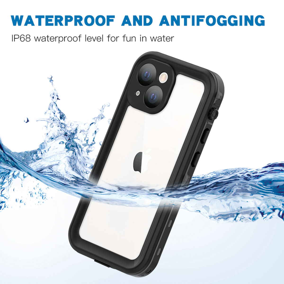 Redpepper Dot Plus Waterproof Backcover Apple iPhone 13 Mini - Zwart - Afbeelding 2