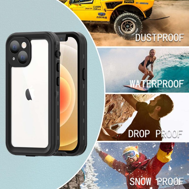 Redpepper Dot Plus Waterproof Backcover Apple iPhone 13 Mini - Zwart - Afbeelding 4