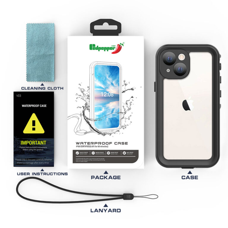Redpepper Dot Plus Waterproof Backcover Apple iPhone 13 Mini - Zwart - Afbeelding 2