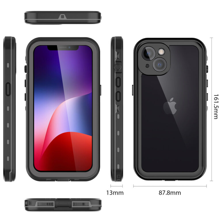 Redpepper Dot Plus Waterproof Backcover Apple iPhone 13 - Zwart - Afbeelding 9