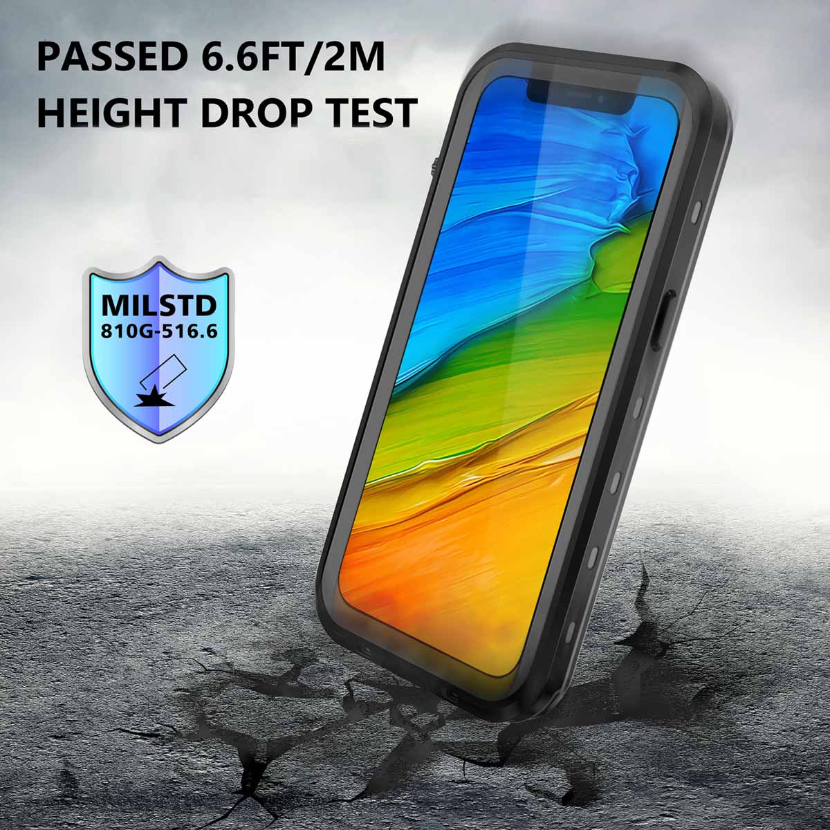 Redpepper Dot Plus Waterproof Backcover Apple iPhone 13 Pro - Zwart - Afbeelding 6