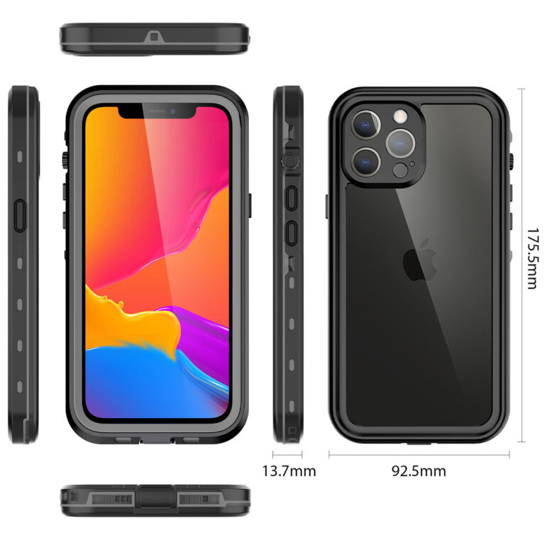 Redpepper Dot Plus Waterproof Backcover Apple iPhone 13 Pro Max - Zwart - Afbeelding 7