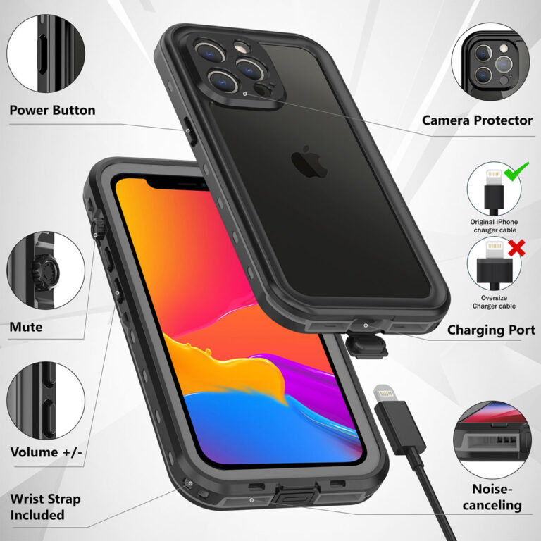 Redpepper Dot Plus Waterproof Backcover Apple iPhone 13 Pro Max - Zwart - Afbeelding 6