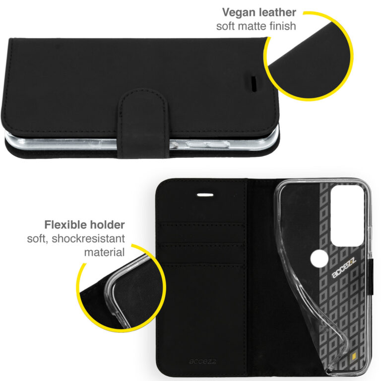 Accezz Wallet Softcase Bookcase Motorola Moto G60s - Zwart - Afbeelding 2