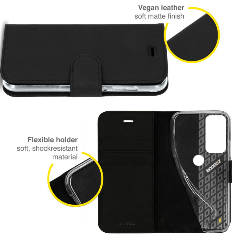 Accezz Wallet Softcase Bookcase Motorola Edge 20 - Zwart - Afbeelding 2