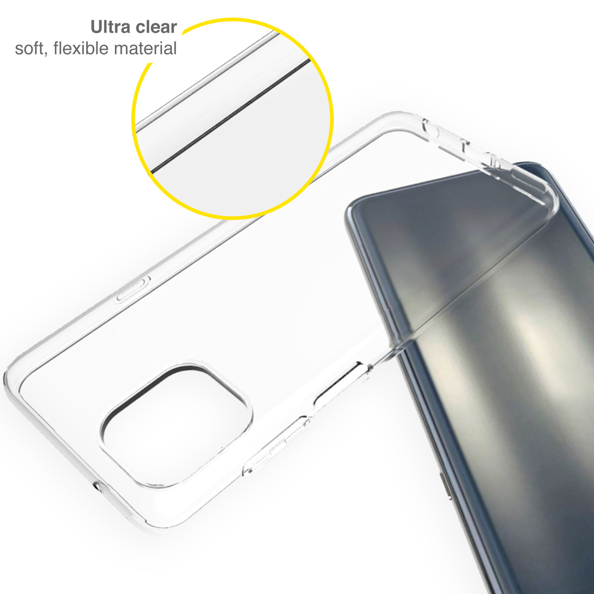 Accezz Clear Backcover Motorola Edge 20 Lite - Transparant - Afbeelding 2