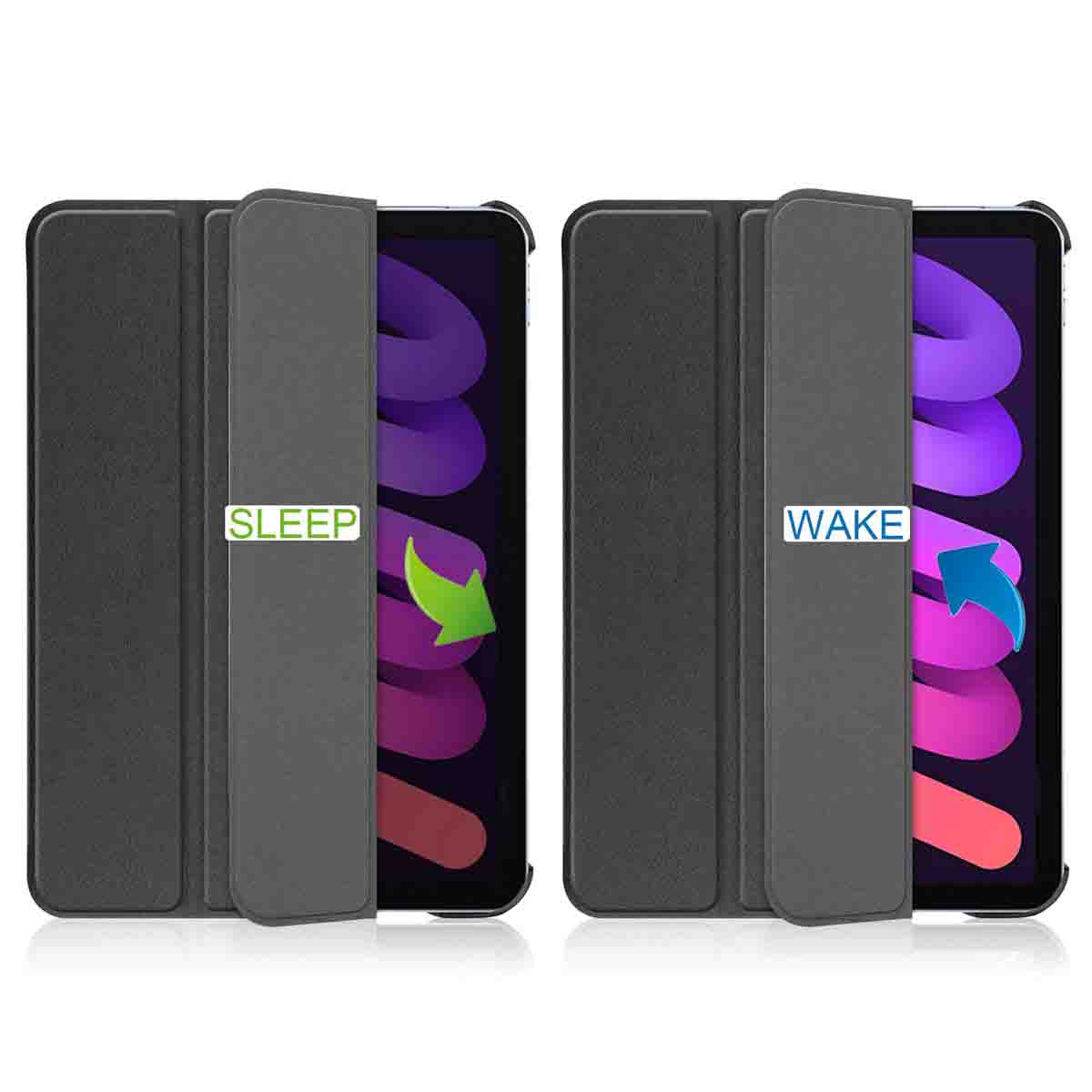 Accezz Trifold Bookcase Apple iPad Mini 7 (2024) / iPad Mini 6 (2021) - Zwart - Afbeelding 7