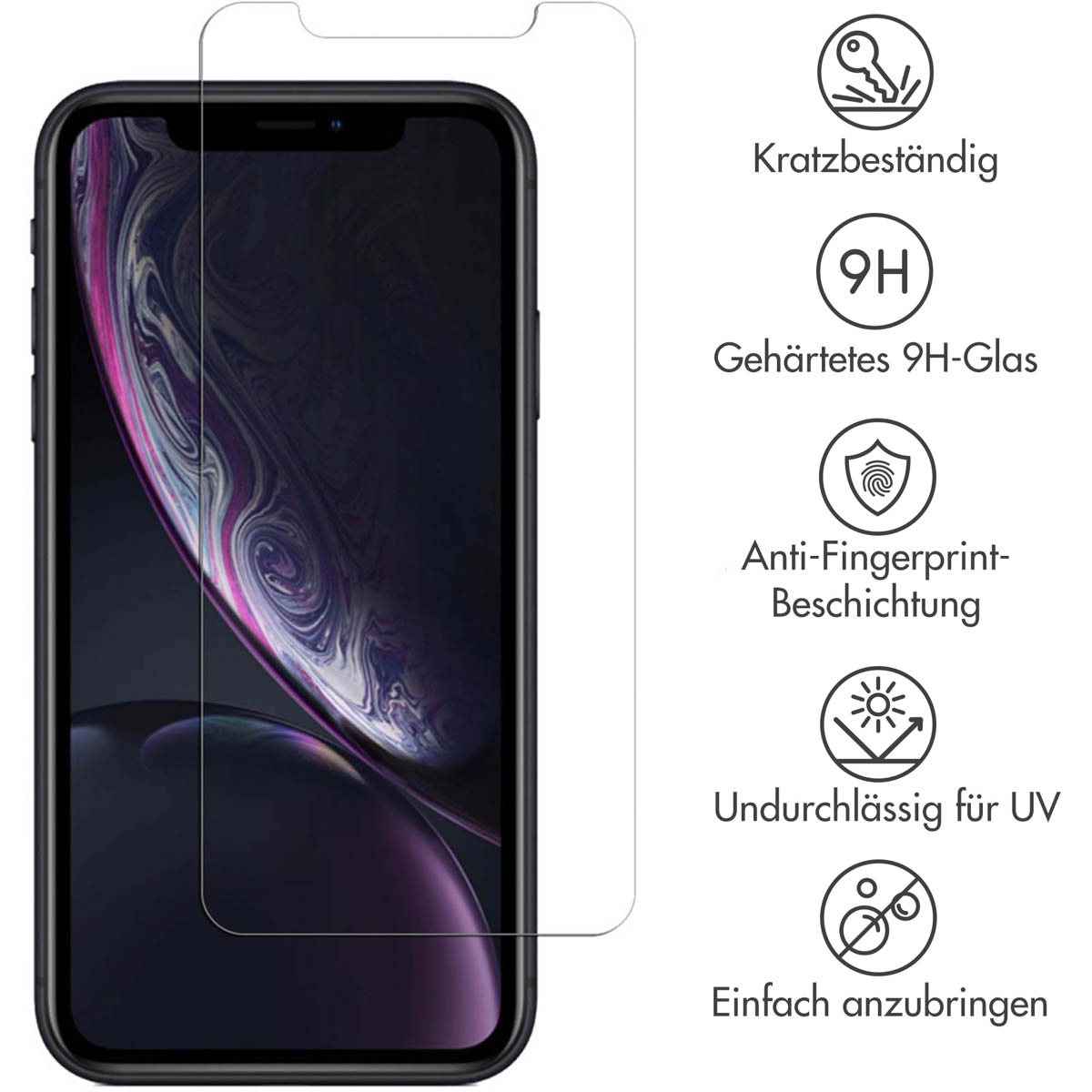 Accezz Gehard Glas Screenprotector Apple iPhone 12 (Pro) / 11 / Xr - Afbeelding 6
