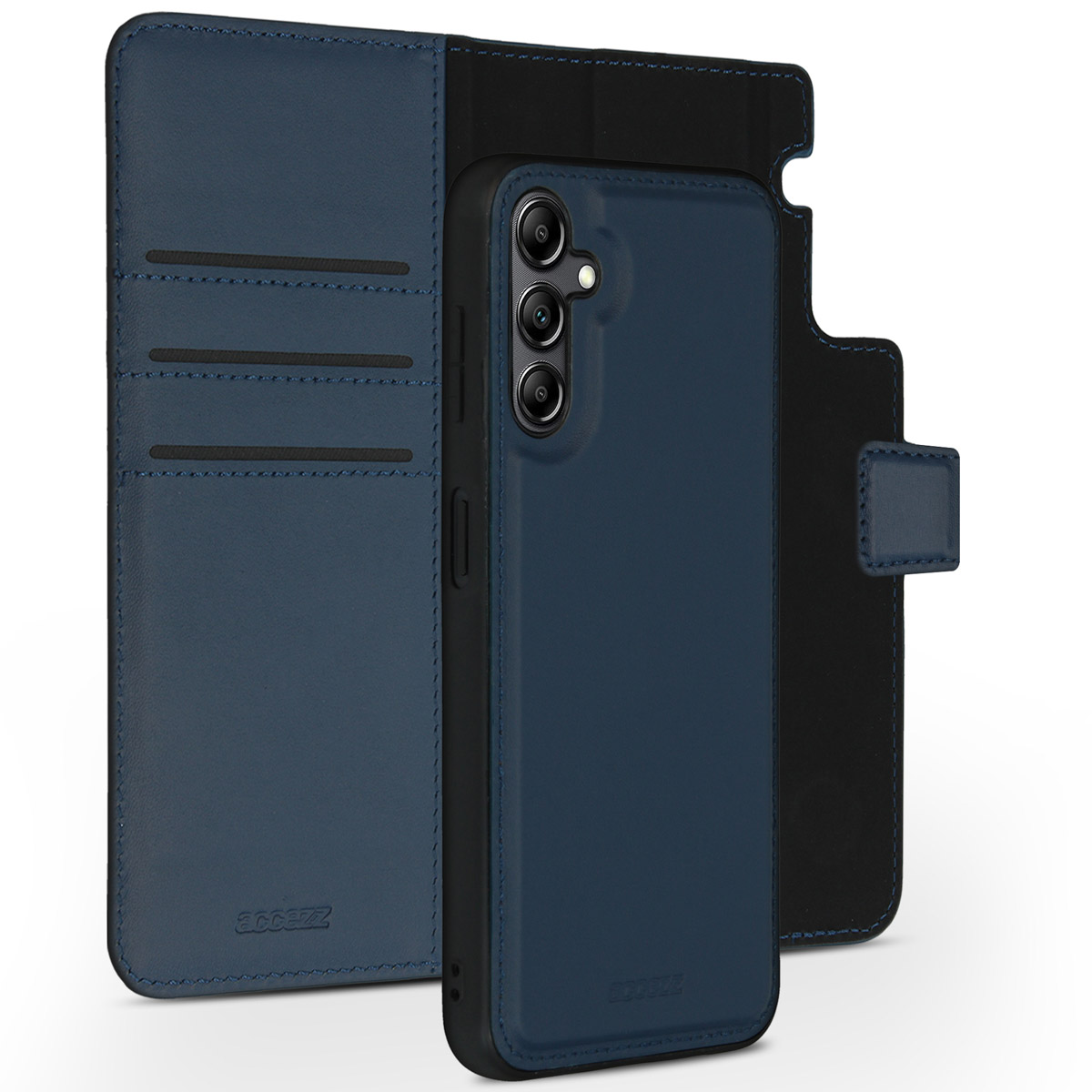 Accezz Premium Leather 2 in 1 Wallet Bookcase Samsung Galaxy A14 (5G/4G) - Donkerblauw - Afbeelding 3
