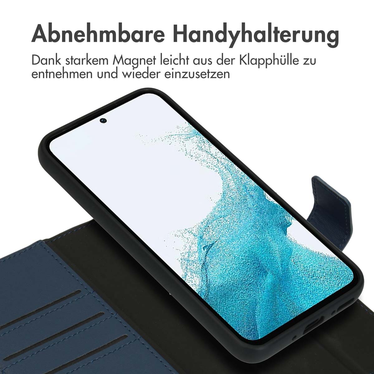 Accezz Premium Leather 2 in 1 Wallet Bookcase Samsung Galaxy A54 (5G) - Donkerblauw - Afbeelding 9