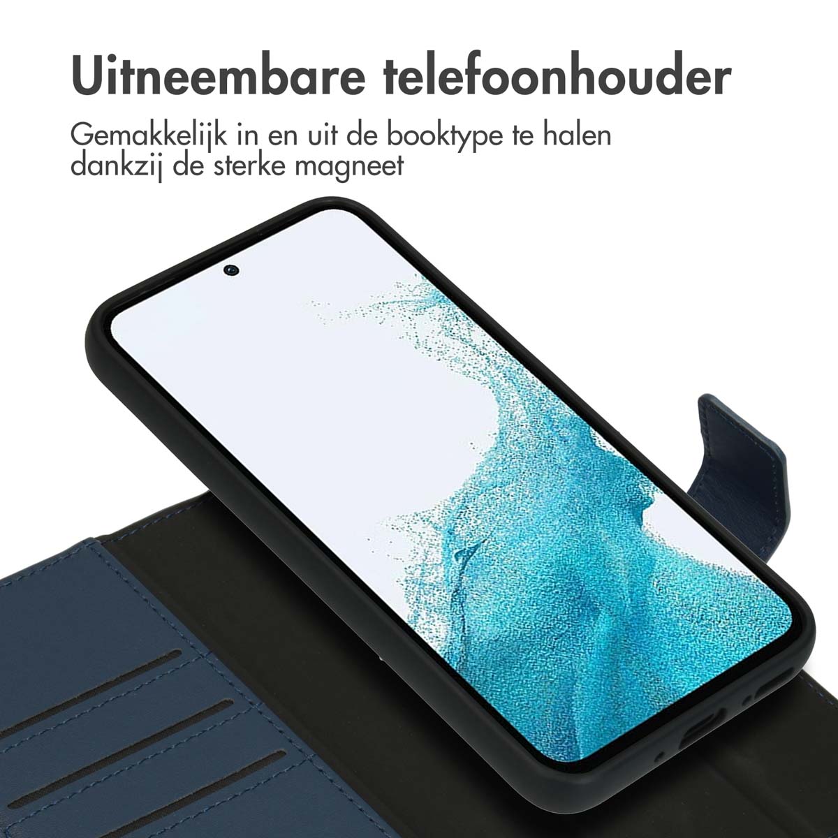 Accezz Premium Leather 2 in 1 Wallet Bookcase Samsung Galaxy A54 (5G) - Donkerblauw - Afbeelding 7