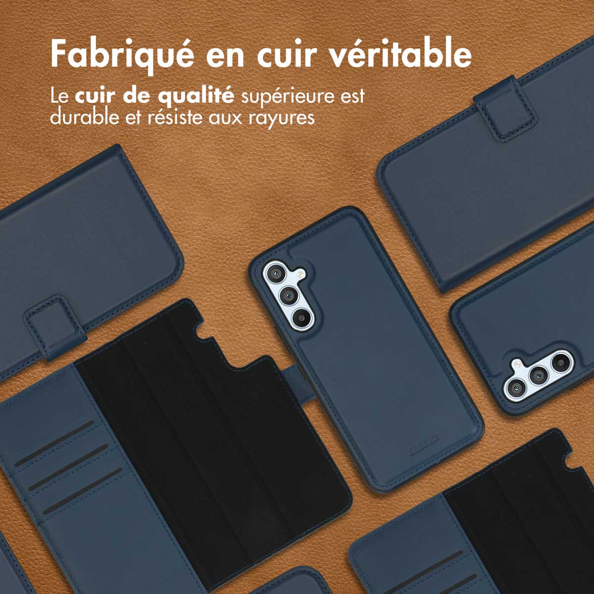 Accezz Premium Leather 2 in 1 Wallet Bookcase Samsung Galaxy A54 (5G) - Donkerblauw - Afbeelding 4