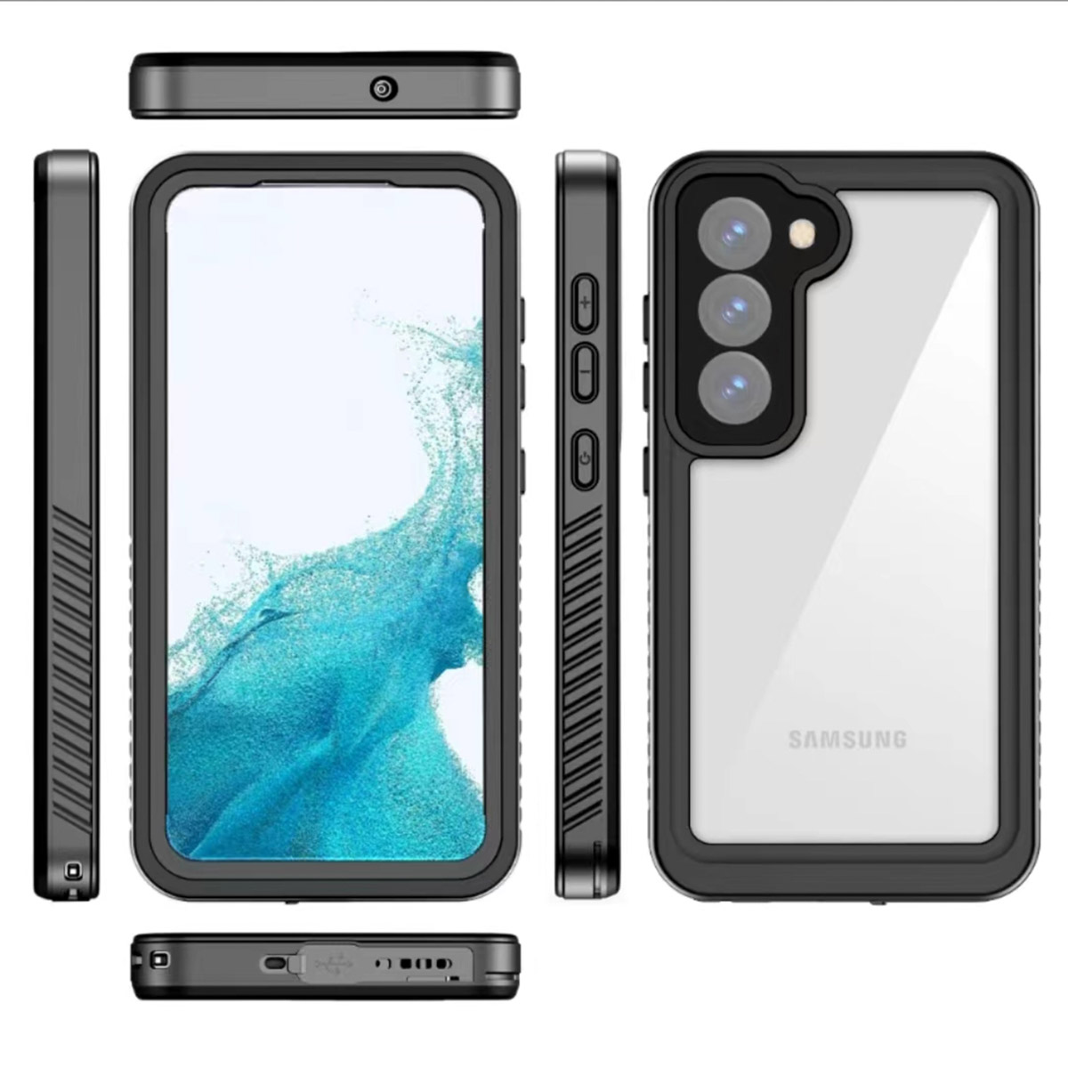 Redpepper Dot Plus Waterproof Backcover Samsung Galaxy S23 - Zwart - Afbeelding 4