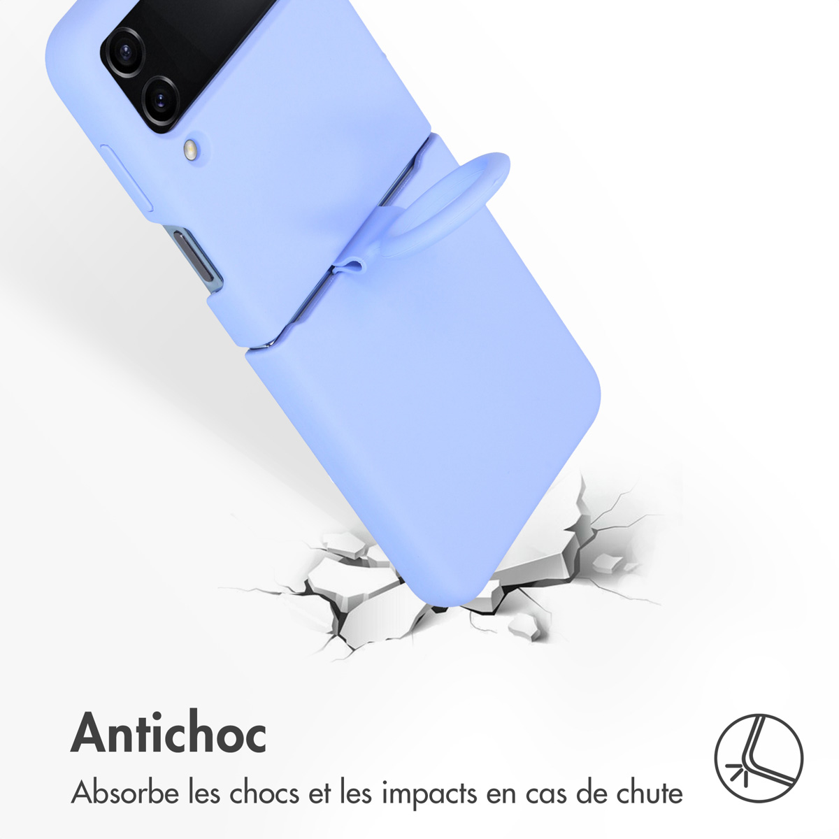 Accezz Liquid Silicone Backcover Samsung Galaxy Z Flip 4 - Paars - Afbeelding 8