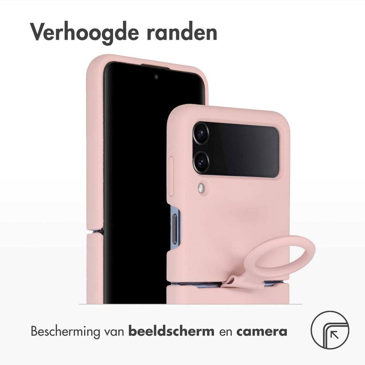 Accezz Liquid Silicone Backcover Samsung Galaxy Z Flip 4 - Roze - Afbeelding 2