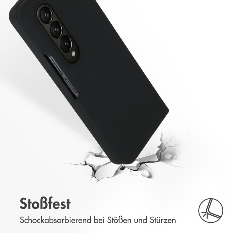 Accezz Liquid Silicone Backcover Samsung Galaxy Z Fold 4 - Zwart - Afbeelding 9
