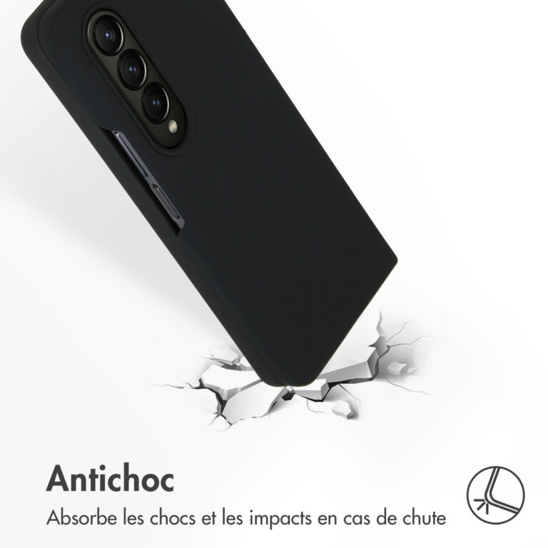 Accezz Liquid Silicone Backcover Samsung Galaxy Z Fold 4 - Zwart - Afbeelding 6