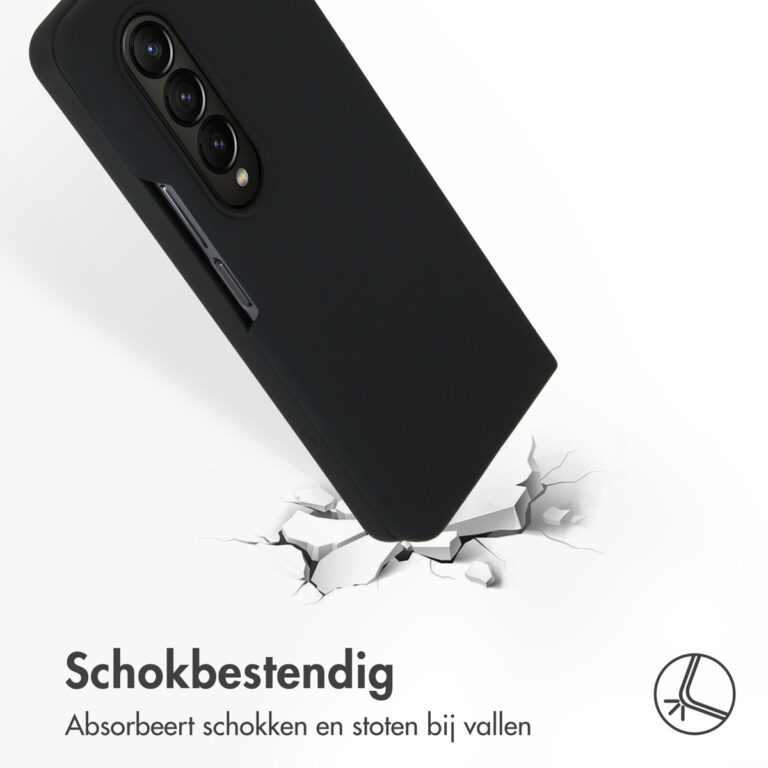Accezz Liquid Silicone Backcover Samsung Galaxy Z Fold 4 - Zwart - Afbeelding 3