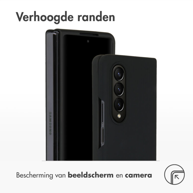 Accezz Liquid Silicone Backcover Samsung Galaxy Z Fold 4 - Zwart - Afbeelding 2