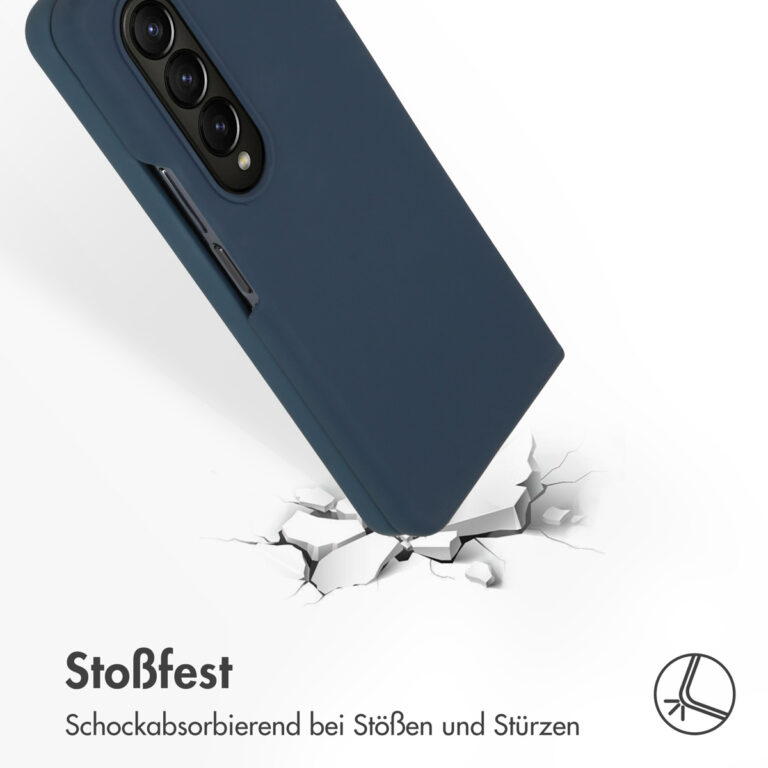 Accezz Liquid Silicone Backcover Samsung Galaxy Z Fold 4 - Donkerblauw - Afbeelding 9