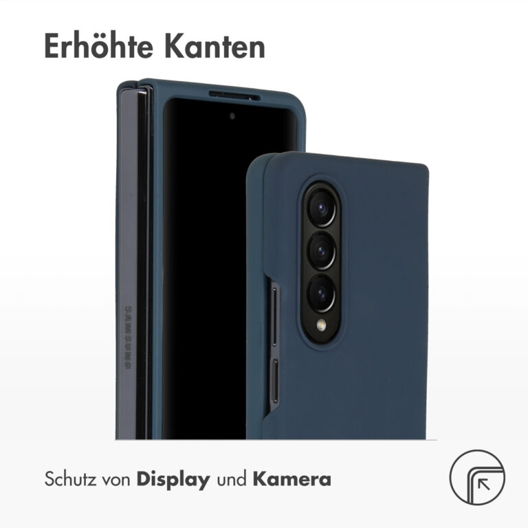 Accezz Liquid Silicone Backcover Samsung Galaxy Z Fold 4 - Donkerblauw - Afbeelding 8