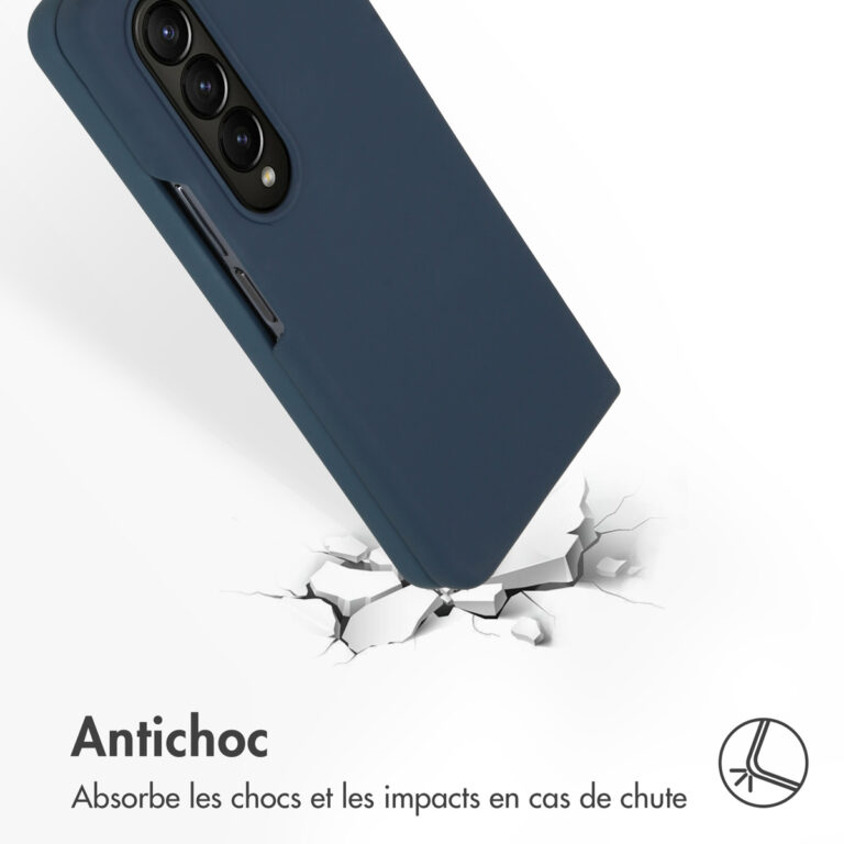 Accezz Liquid Silicone Backcover Samsung Galaxy Z Fold 4 - Donkerblauw - Afbeelding 6