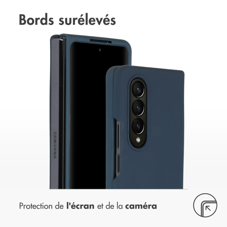 Accezz Liquid Silicone Backcover Samsung Galaxy Z Fold 4 - Donkerblauw - Afbeelding 5