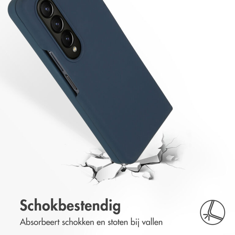 Accezz Liquid Silicone Backcover Samsung Galaxy Z Fold 4 - Donkerblauw - Afbeelding 3