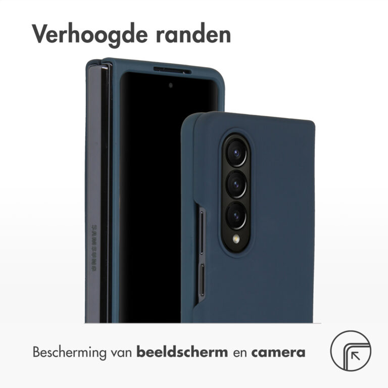 Accezz Liquid Silicone Backcover Samsung Galaxy Z Fold 4 - Donkerblauw - Afbeelding 2